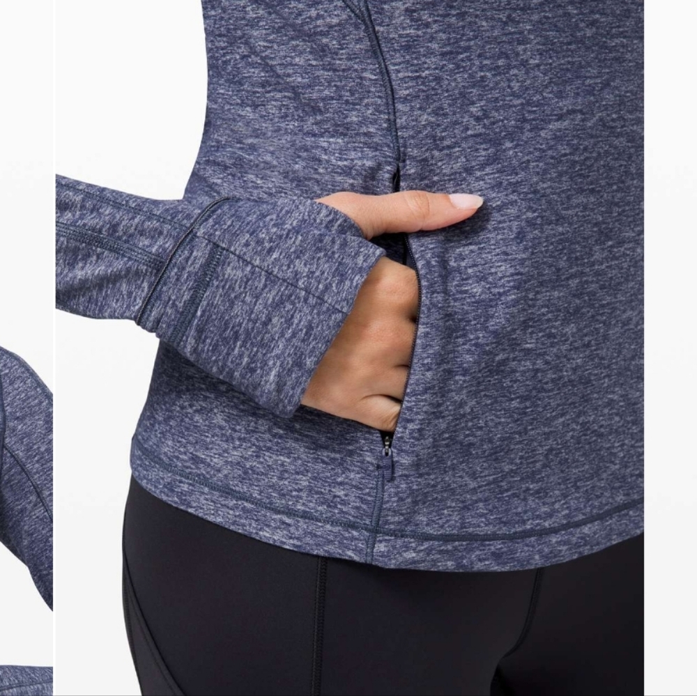 NWOT Lululemon Run Briskly 1/2 Zip, 2 Heathered Cadet Blue - Picture 4 of 9